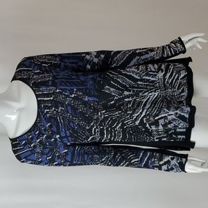 Nice + Zoe Abstract Print Tunic Sweater